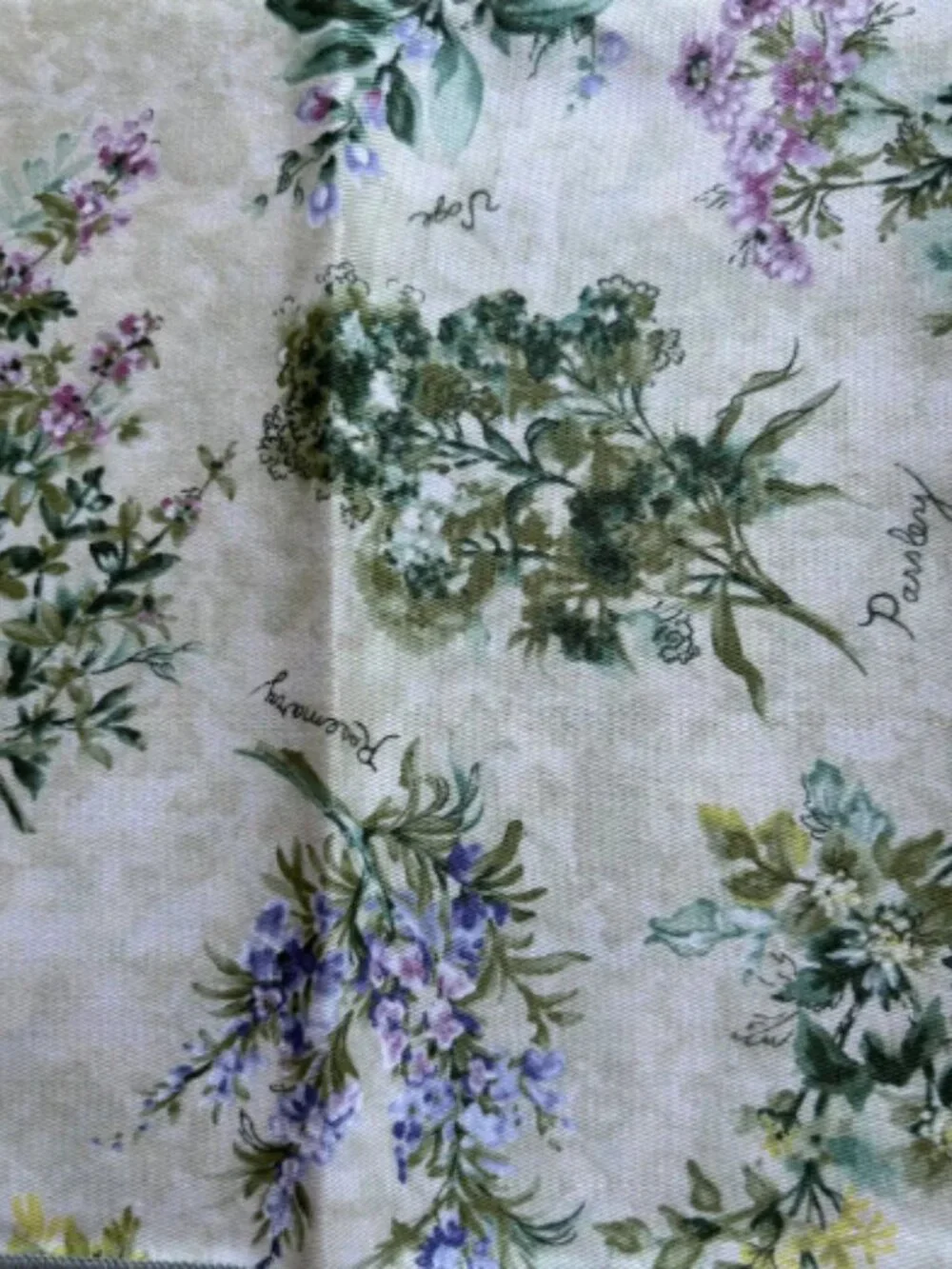 Set of 6 Vintage Botanical Herb Cloth Napkins 17